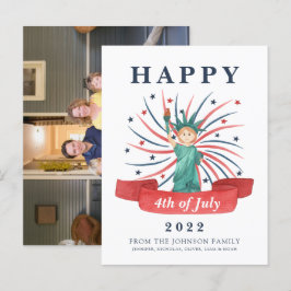 Cute Patriotic Red White och Blue 4 juli Helg Vykort