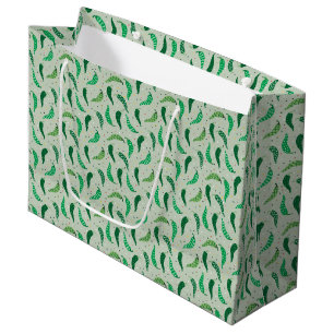 Cute Patternated Chile Peppers på Grönt Large Gift