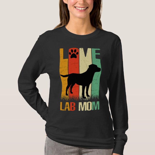 Cute Paw Print Labrador Retriever Lab Hund Mamma P T Shirt (Framsida)
