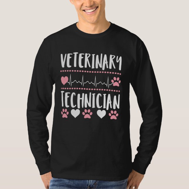 Cute paw print veterinary tech technician vet  app t shirt (Framsida)