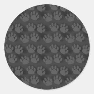 Cute Paw Skriv ut Mönster Runt Klistermärke
