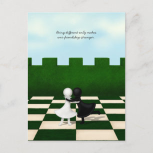 Cute Pawns Hug-Personligen för Vänskap över gränse Meddelande Vykort