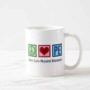 Cute PE-lärare Peace Kärlek Physical Education Kaffemugg