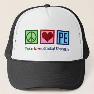 Cute PE-lärare Peace Kärlek Physical Education Truckerkeps