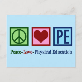 Cute PE-lärare Peace Kärlek Physical Education Vykort