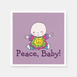 Cute Peace Baby Hippie/Hippy Tie Dye Pappersservett