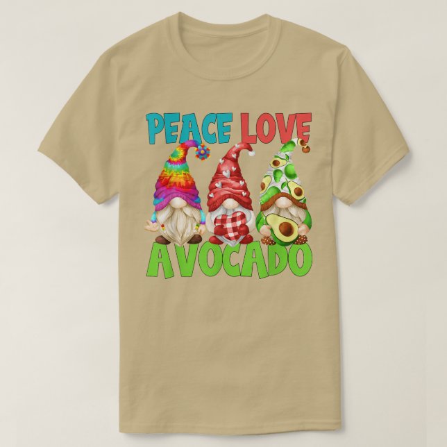 Cute Peace Kärlek Avocado Gnome för kvinnor, rolig T Shirt (Design framsida)