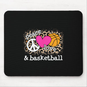 Cute Peace Kärlek Basketball Leopard Skriv ut Kvin Musmatta