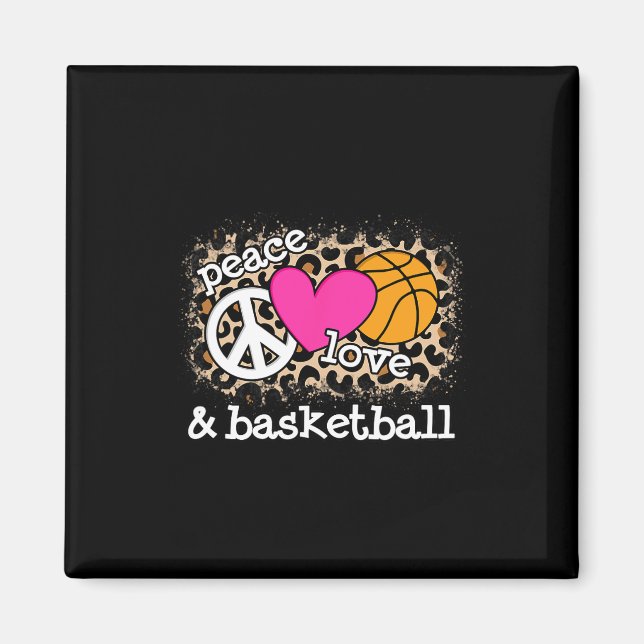 Cute Peace Kärlek Bysketbyll Leopard Skriv ut Kvin Magnet (Framsidan)