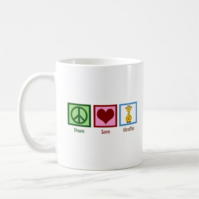 Cute Peace Kärlek Giraffe Women's Kaffemugg (Vänster)