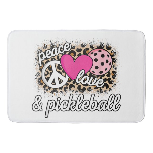Cute Peace Kärlek Pickleball Player Funny Pickle B Badrumsmatta (Framsidan)
