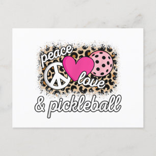 Cute Peace Kärlek Pickleball Player Funny Pickle B Helg Vykort
