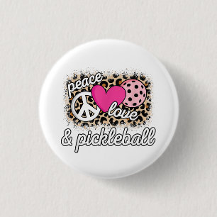 Cute Peace Kärlek Pickleball Player Funny Pickle B Knapp