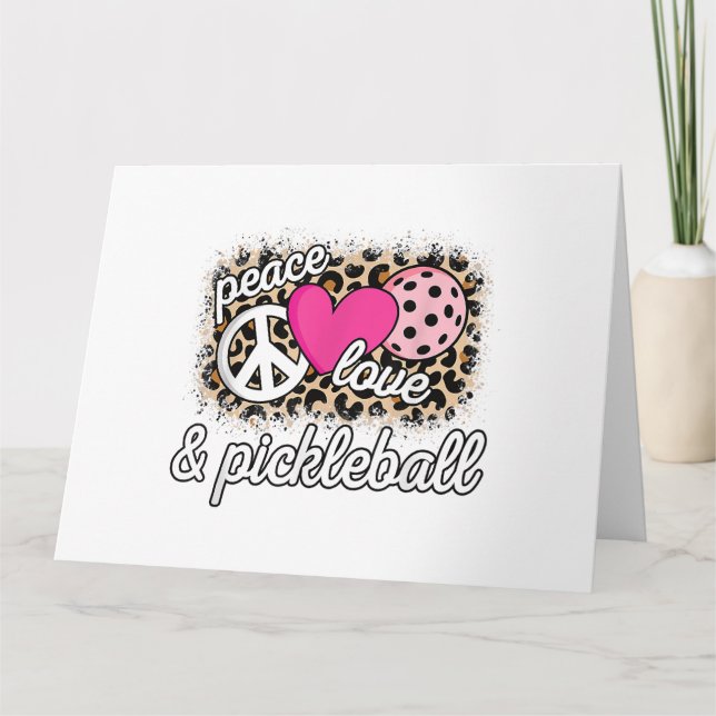 Cute Peace Kärlek Pickleball Player Funny Pickle B Kort (Framsida)