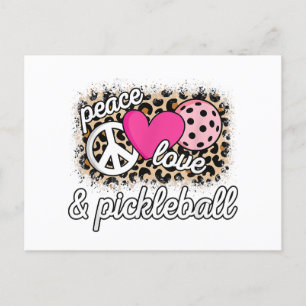 Cute Peace Kärlek Pickleball Player Funny Pickle B Vykort