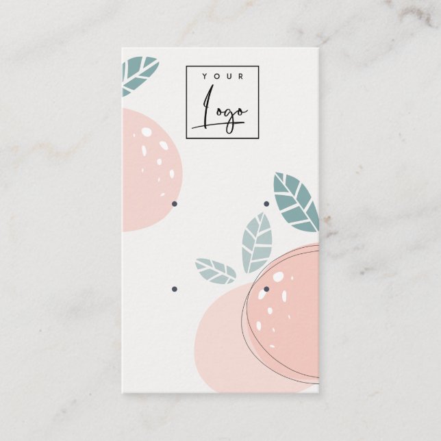 Cute Peach-Abstrakten Fruktig Visning för fetstil Visitkort (Framsida)
