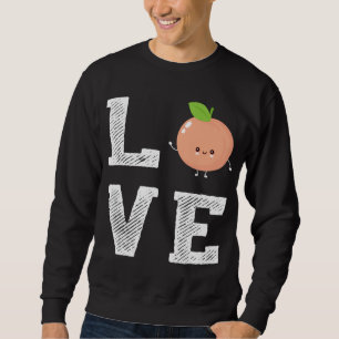 Cute Peach Kärlek Kawaii Peach Fruit Gifts Lång Ärmad Tröja