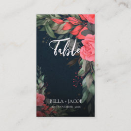 Cute Peach Orange Grått Blommigt Script Bröllop Placeringskort