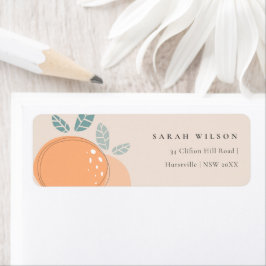 Cute  Peach-Orangen Fruktig Fet Adress Returadress Etikett