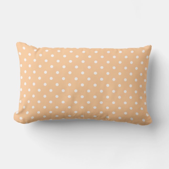 Cute Peach Polka dots Mönster Lumbarkudde (Framsida)