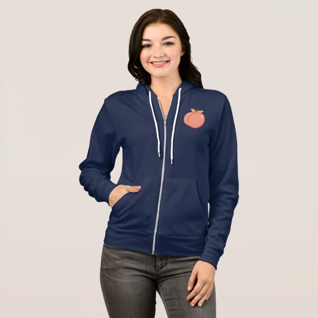 Cute Peach Zip Up T Shirt (Hel framsida)