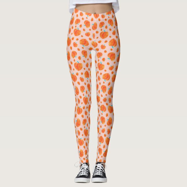 Cute Peacher Mönster Leggings (Framsida)