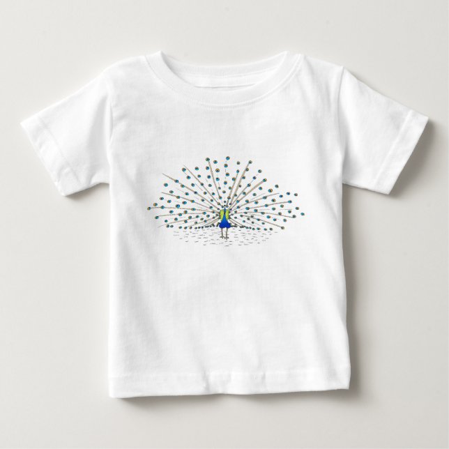 Cute Peacock Bird Painting Shirts för barn Tröja (Framsida)