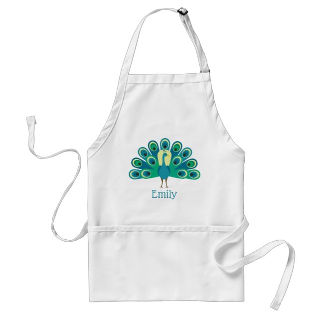 Cute Peacock Personlig Apron Förkläde (Framsidan)