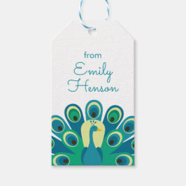 Cute Peacock Personlig Gift-Märkre Presentetikett