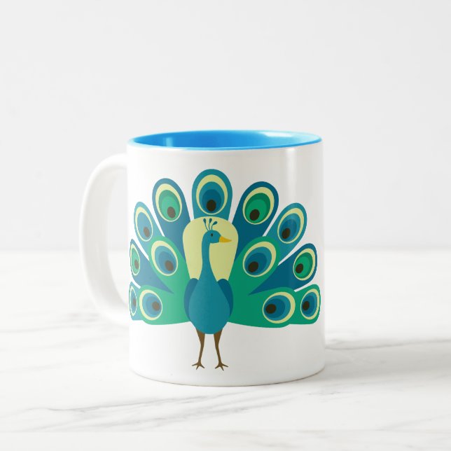 Cute Peacock Personlig mugg (Framsida vänster)
