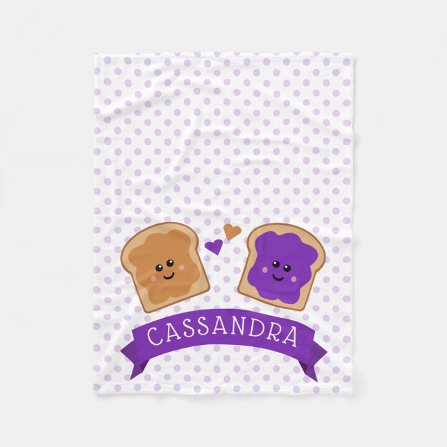 Cute Peanut Butter and Jelly Fleecefilt (Framsidan)