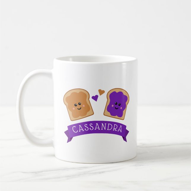 Cute Peanut Butter and Jelly Kaffemugg (Vänster)