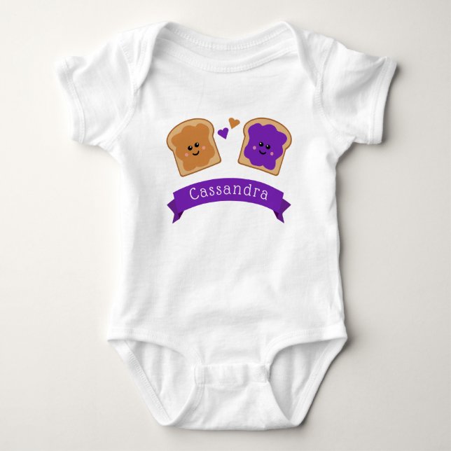 Cute Peanut Butter and Jelly Tee Shirt (Framsida)