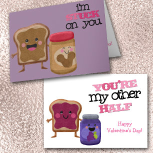 Cute Peanut Butter and Jelly Valentine Helgkort