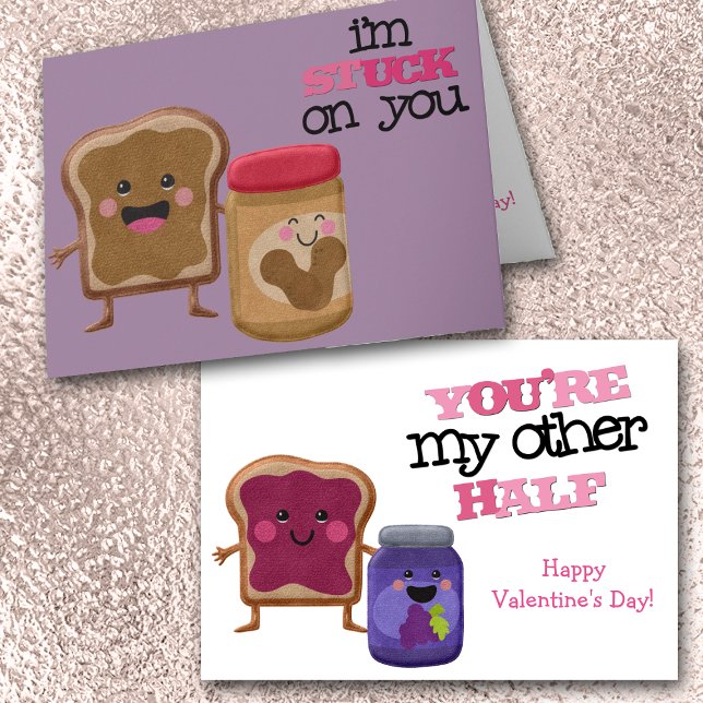 Cute Peanut Butter and Jelly Valentine Helgkort (Skapare uppladdad)