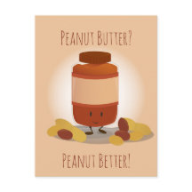 Cute Peanut Butter Burk | vykort