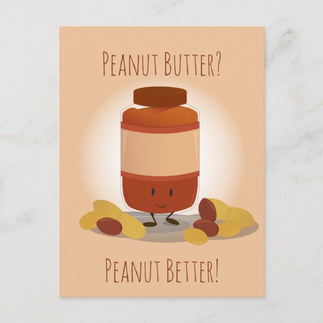 Cute Peanut Butter Burk | vykort (Framsida)
