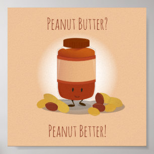 Cute Peanut Butter Jar   Poster
