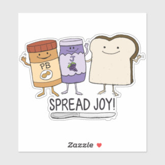 Cute Peanut Butter & Jelly & Bread Spread Joy Klistermärken