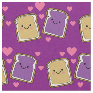 Cute Peanut Butter & Jelly Kids PBJ Kawaii Tecknad Tyg