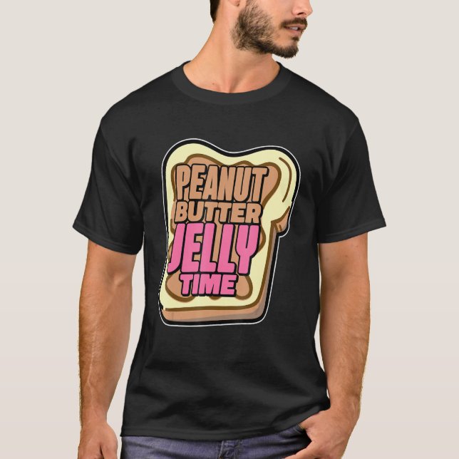 Cute Peanut Butter Jelly Time Pbj Food Manar T Shirt (Framsida)
