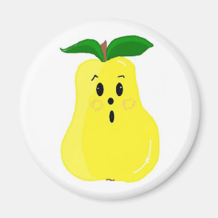 Cute Pear Ansikte Magnet