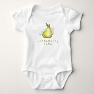 Cute Pear Fruit Pun Baby Bodydräkt T Shirt