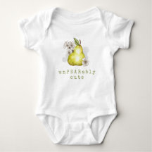 Cute Pear Fruit Pun Baby Bodydräkt