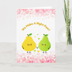 Cute Pear Pun - lustigt årskort Kort