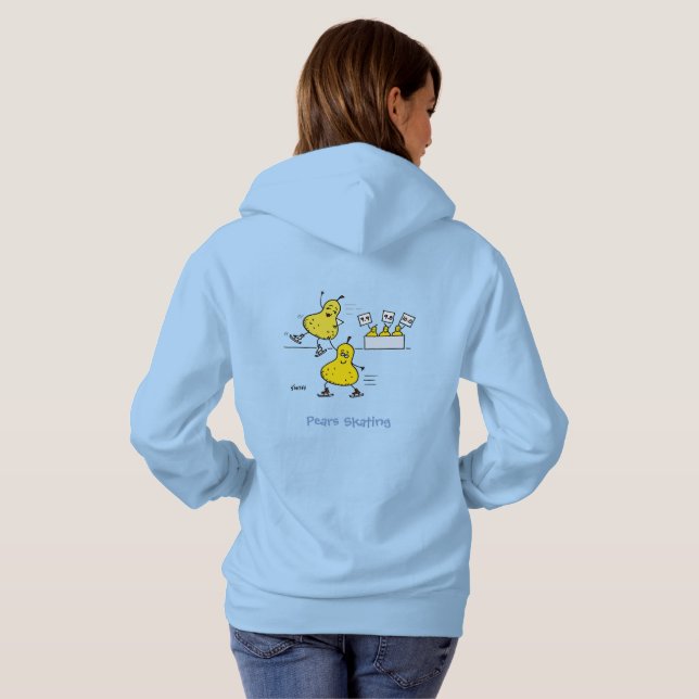 Cute Pears Pairs Skatt Tecknad Womens Hoodie T Shirt (Hel baksida)