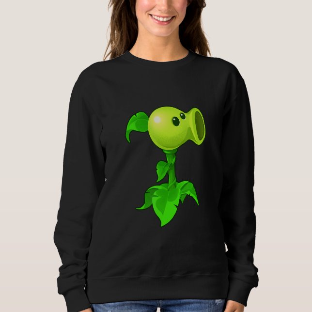 Cute Peashooter Nostalgia Plants And Zombies Leaf  T Shirt (Framsida)
