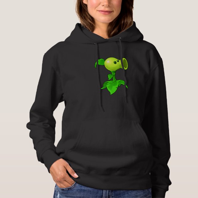 Cute Peashooter Nostalgia Plants och Zombies Löv T Shirt (Framsida)