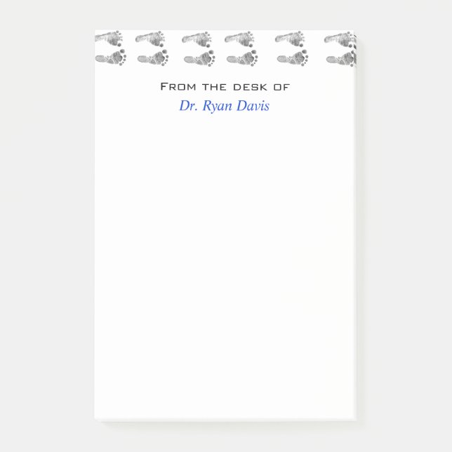 Cute Pediatrician Baby Foot Prints. Post-it Block (Framsida)