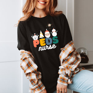 Cute Peds Nurse-jul för sjuksköterskor inom ICU PI T Shirt